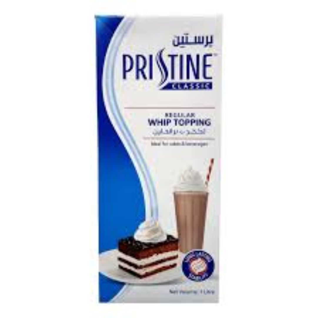 PRISTINE REGULAR WHIP CREAM TOPPING 1LTR